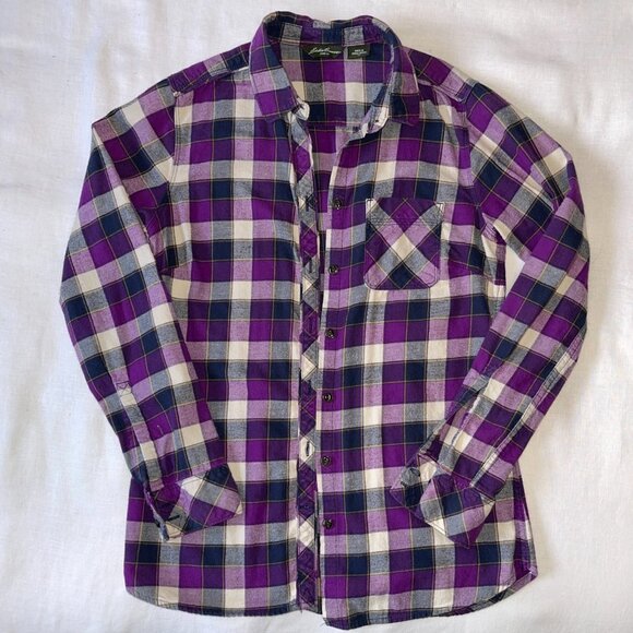 Eddie Bauer | Purple Plaid Button Down Shirt | XS - Picture 8 of 10